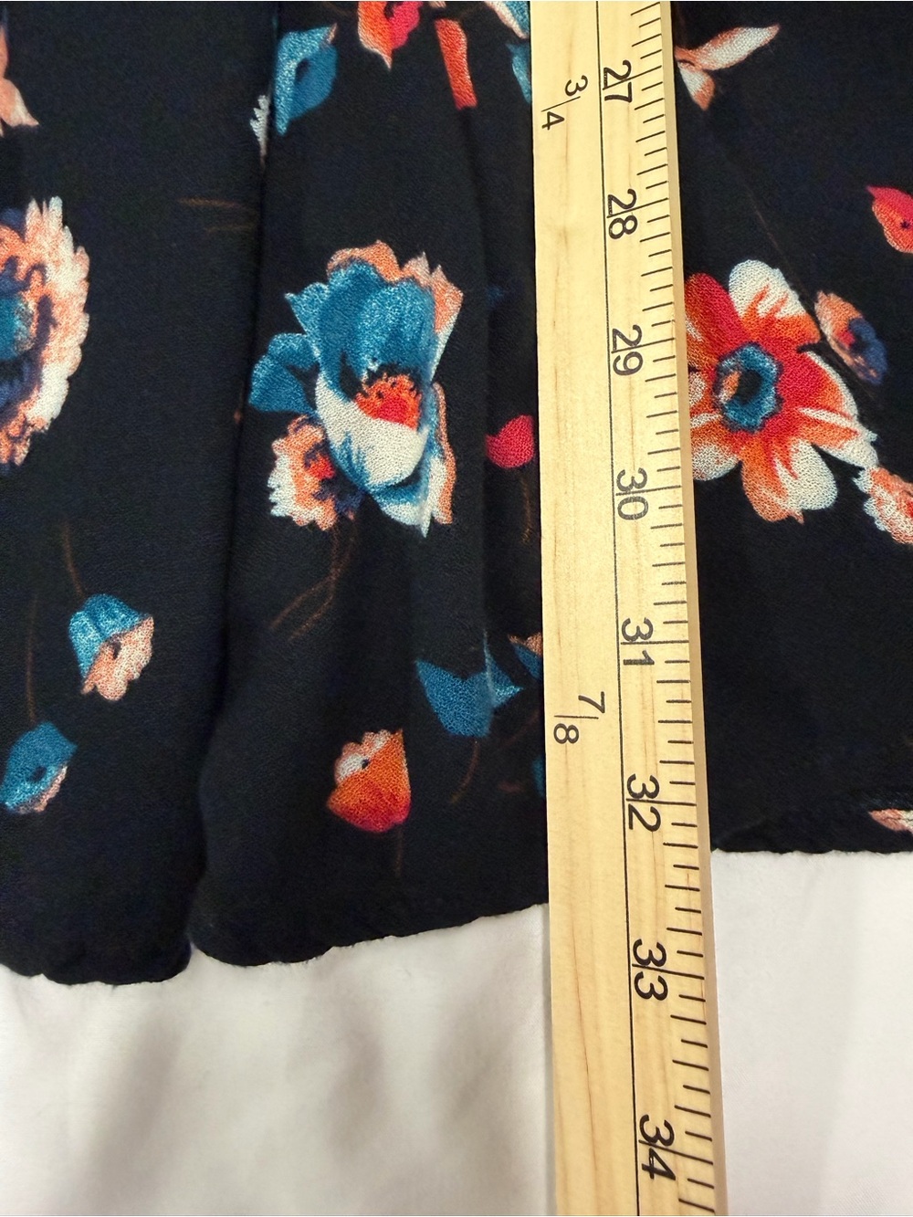 Hollister Black Mini Dress with Red and Blue Flower Accents Size Medium - Picture 7 of 7